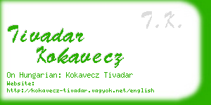 tivadar kokavecz business card